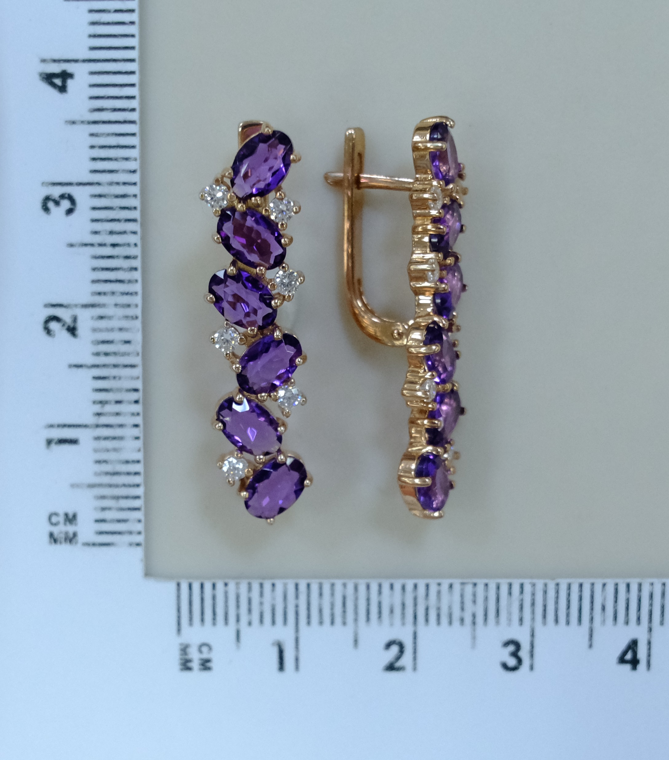 Серебряные серьги с аметистами